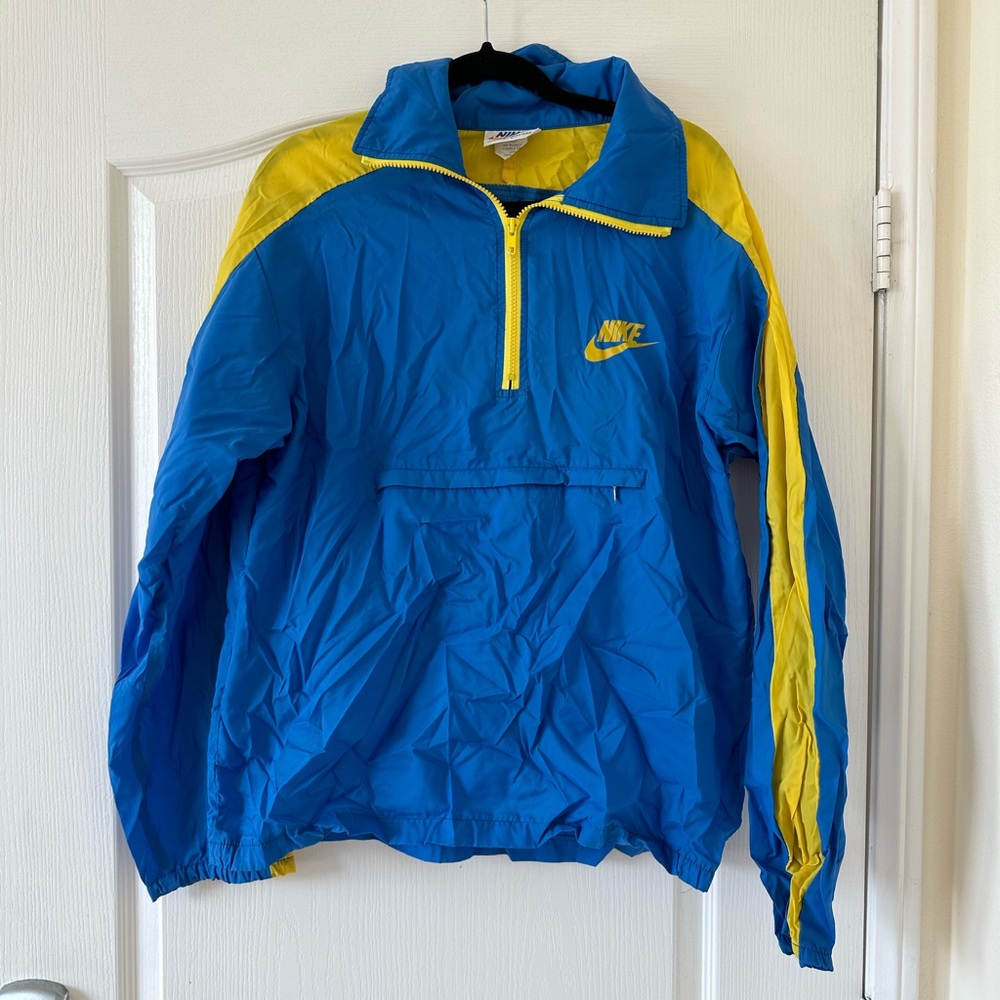 Vintage Nike Windbreaker in Blue/Yellow XL